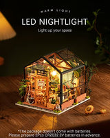 Rolife DIY Miniature Dollhouse Kit,Green House with Furniture and LED,Wooden Dollhouse Kit,Best Birthday and Valentine's Day Gift for Women and Girls Rolife