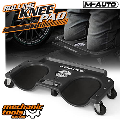M-AUTO Rolling Knee Creeper Durable Knee Pads with Full 360 Degree Turn Casters and Tool Tray, Garage Kneeling Pads on Swivel Castors for Home M-AUTO