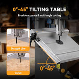 Hoteche 12-Inch Band Saw 7-Amp Two-Speed Benchtop with Stand for Woodworking and Metal Cutting, 1HP Hoteche