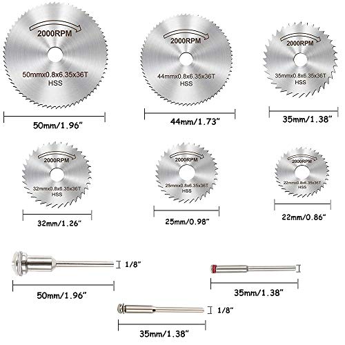 Cutting Wheel Set for Rotary Tool, 88Pcs HSS Circular Saw Blades Diamond Wood Glass Plastic Metal Stone Cutting Drill Wheels Kit with Mandrels for - WoodArtSupply