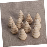 VILLCASE 20pcs Wooden Unfinished Tree Wood Xmas Tree Sculpture Christmas Unpainted Peg Doll Wood Christmas Ornament Unfinished Wood Toys Cake Topper VILLCASE