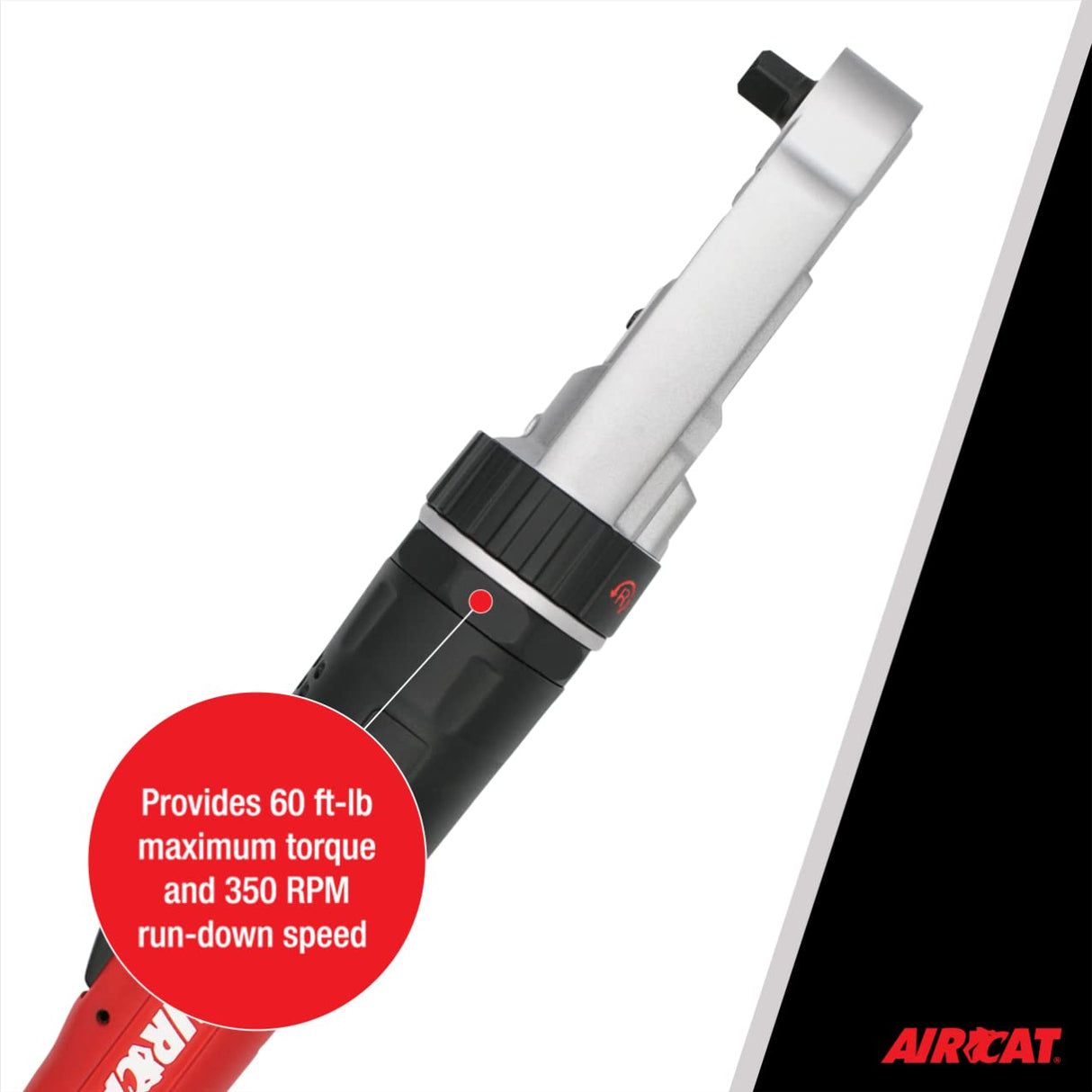 AIRCAT Pneumatic Tools 809-SH-5: Sealed Flat Head Ratchet 350 RPM, 60 ft-lbs Maximum Torque - 1/2-Inch AIRCAT