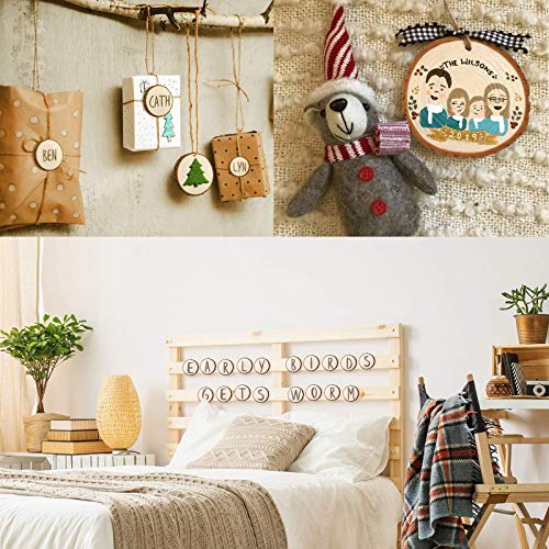 CertBuy 50 Pcs Natural Wood Slices 4 Inches, Undrilled Round Wood Tree Slices, Crafts Wooden Circles with Bark for Wedding Centerpiece, DIY Projects, CertBuy