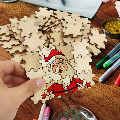 UPlama 300PCS Blank Puzzles, Freeform Blank Puzzle Pieces Blank Wooden Puzzles DIY Jigsaw Puzzles Plain Puzzle Pieces for Crafts, Arts, Card Making - WoodArtSupply