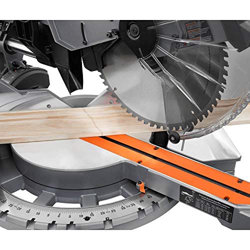 RIDGID 15 Amp Corded 12 in. Dual Bevel Sliding with 70 Deg. Miter Capacity and LED Cut Line Indicator RIDGID
