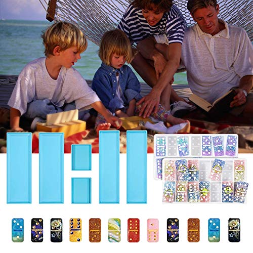 Domino Box Silicone Mold and Domino Molds Set for Resin Casting, Domino Storage Box Resin Mold for DIY Epoxy Crafts Making Tool GDDP