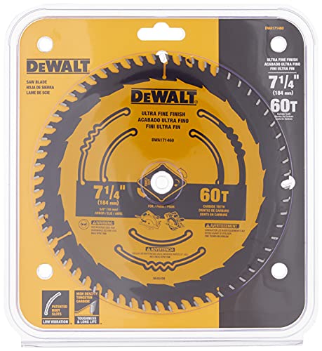 DEWALT Circular Saw Blade, 7 1/4 Inch, 60 Tooth, Wood Cutting (DWA171460) - WoodArtSupply