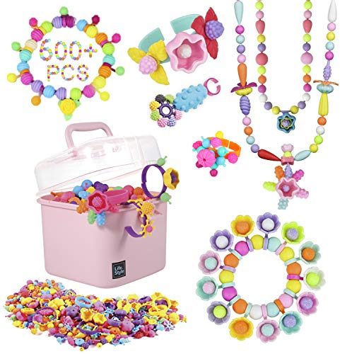 Atoymut Pop Beads, Snap Beads for Kids Crafts DIY Jewelry Making Kit to Bracelets Necklace Hairband and Rings Toy for Age 3 4 5 6 7 8 Year Old Girls Atoymut