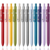 Mr. Pen- Retractable Gel Pens, 12 Pack, Morandi and Vintage Barrels, Black Gel Pens, Fast Dry, Gel Pens Fine Point 0.5mm, Retractable Pens, Cute Mr. Pen