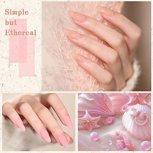 SHOYUM Jelly Pink Gel Nail Polish Set of 10 Colors Nude Gel Polish Kit UV LED Soak Off Nail Polish Gel Home DIY Manicure Nail Art Salon Varnish SHOYUM