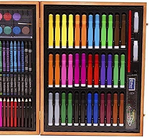 SMSOM Art Supplies, Drawing Art Set, 150 Pieces Wooden Art Set Crafts Drawing Painting Kit, Portable Art Case Art Kit Includes Crayons, Colored - WoodArtSupply