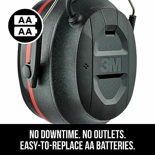 3M Pro-Protect + Gel Cushions Electronic Hearing Protector with Bluetooth Wireless Technology, NRR 26 dB, Black, Medium 3M