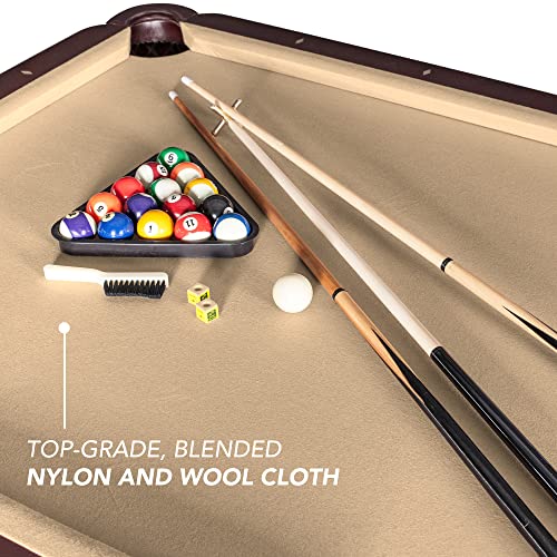 Augusta 8-ft Pool Table - Walnut Finish with Camel Felt - WoodArtSupply