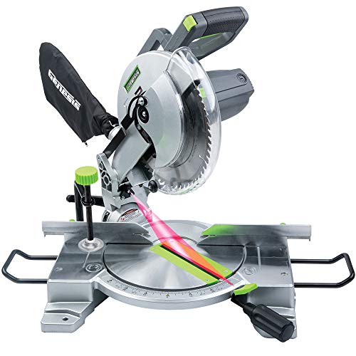 Genesis GMS1015LC 15-Amp 10-Inch Compound Miter Saw with Laser Guide and 9 Positive Miter Stops , Gray Genesis