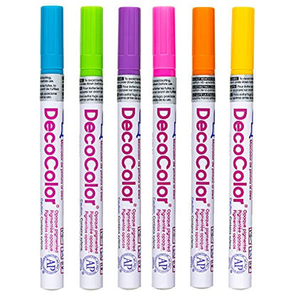 Uchida 200-6C 6-Piece Decocolor Fine Point Paint Marker Set - WoodArtSupply