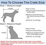 ROOMTEC 42 inch Furniture Dog Crate Corner, Dog Kennel Corner Wooden End Table with Bowl, Indoor Pet Crates Corner Side Table for Dogs, Wide Top ROOMTEC