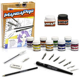 Sculpt Pro Premium Art Drawing Set-24 pc Manga Anime Animation Sketch & Comic Cartoon Tools Kit w Ink, Watercolors, Knives, Pen, Nibs, Eraser, and Sculpt Pro