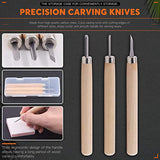 Rustark 42Pcs Rubber Stamp Making Kit, Printing Starter Tool Kit with Carving Knives,Rubber Carving Blocks,Ink Brayer Roller,Tracing Paper and More Rustark