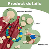 PH PandaHall 120pcs Flat Round Wood Beads 3 Sizes Wood Coin Beads Antique White Wood Spacer Beads Unfinished Wood Disc for Jewelry Necklace Bracelet PH PandaHall