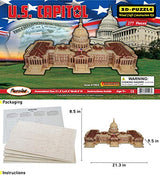 Puzzled 3D Puzzle The US Capitol Building Wood Craft Construction Model Kit Educational DIY Wooden Toy Assemble Model Unfinished Crafting Hobby Puzzled