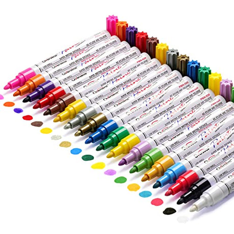 TFIVE Paint Markers Paint Pens, Waterproof Quick Dry and Permanent, Work on Almost Anything, Oil-Based Paint Marker Pen for Rock Painting, Metal, TFIVE