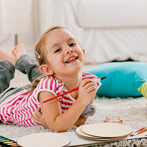 60 Pcs 6 Inch Wood Circles for Crafts Unfinished Wood Circles Wood Rounds Natural Round Wooden Disc Cutouts Blank Wood Circle Slices for DIY Crafts, AWIZOM