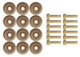 Wood Wheels - 12 Pack with Free Axle Pegs - Made in USA (.75" Diameter) Maple Landmark