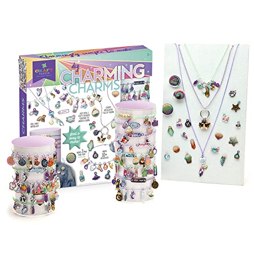 Craft-tastic — Puffy Charming Charms — Designs Pins, Necklaces, and Bracelets — Fun Creative Craft Kit for Ages 8+ Craft-tastic
