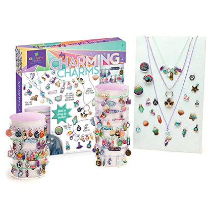 Craft-tastic — Puffy Charming Charms — Designs Pins, Necklaces, and Bracelets — Fun Creative Craft Kit for Ages 8+