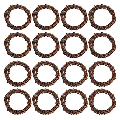 Grapevine Wreath Set, Marrywindix 16 Pieces Natural Vine Branch Wreath Christmas DIY Rattan Wreath Garland for Christmas Holiday Craft Wedding Decor - WoodArtSupply