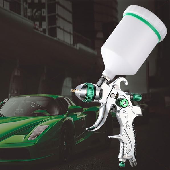 ENDOZER Professional HVLP Spray Gun Set Gravity Feed Air Spray Gun with 1.4, 1.7, 2.0mm Nozzles, 20 oz, 600cc with Gauge for Auto Paint, Primer, ENDOZER