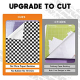 Tintnut Chessboard Permanent Vinyl Roll - 12 inch x 5ft, Checkered Racing Adhesive Vinyl Compatible with Cricut Machine, Black and White Permanent Tintnut