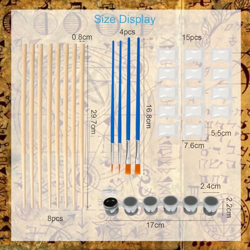 MEZOOM 8pcs Wizard Wand Craft Kit Wooden Magic Wand Making Kit Make Your Own Wizard Wand for Kids Adults Wizard Themed Party Cosplay Sunday School MEZOOM