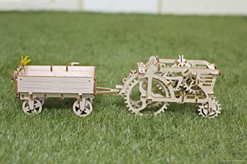 Ugears Bundle 2 in 1 Tractor + Trailer Mechanical 3D Puzzle Eco-friendly Gift DIY Brainteaser Teens Adults Boys Girls Kids Toys UGEARS
