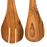Olive Wood Salad Server Set in an eco-friendly Gift Bag – 2 Piece Fair Trade, Large Wooden Salad Server Spoons. Hand Carved & Beautifully Designed in African Inspired Design