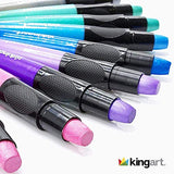 KINGART 581-12 Metallic GEL STICK Set, Artist Pigment Crayons, 12 Rich Metallic Colors, Water Soluble, Creamy, and Odorless, Use on Paper, Wood, KINGART