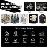 Betem 4 Count Dual Tip Oil Based White Black Paint Markers Paint Pens(0.7mm & 3mm), Permanent Paint Marker, Waterproof, Quick Dry, for Rock Painting, Betem