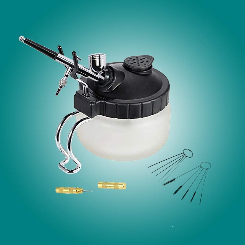 4 Set Airbrush Cleaning Kit Airbrush Cleaning Pot with Air Filter Mat and Holder,Nozzle Cleaning Needle,5pcs Brushes Set,5pcs Dredging Needles Kit Spedertool