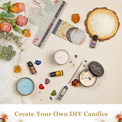 TBWIND Candle Making Kit, Soy Candle Making Supplies DIY Candle Craft Tools for Adults, Kids, Beginners with 8 Pleasant Scents, Melting Pot, Wicks, - WoodArtSupply