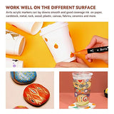 Bundle of 5 Pieces Painting Knives with Arrtx Acrylic Paint Pens, 32 Colors Brush Tip and Fine Tip (Dual Tip) Paint Markers for Rock Painting LIGHTWISH