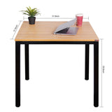 Need Small Square Dining Table- 31-1/2'' Sturdy and Heavy Duty Writing Desk for Small Spaces and Writing Table Desk, Teak Color Desktop & Black Frame Need