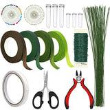 Floral Arrangement Kit,17 Pieces Flower Tools Include Floral Wire Cutter Scissor Floral Tape 22 Gauge Paddle Wire 26 Gauge Stem Wire Pearl Corsage West Bay