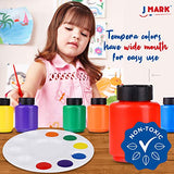 J MARK Toddler Painting Set – 32 Piece Complete Toddler Paint Set, Spill Proof Paint Cups for Kids, Washable Paint for Toddlers, Smock, Brushes and J MARK