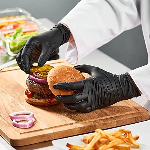 Care Plus Medical Exam Nitrile Gloves Medium Black, Latex Free Powder Free, Non Sterile Exam, Food Safe, Mechanic, 100 Count Care Plus