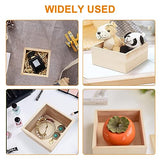 Voittozege 12-Pack Square Wood Box Wood Box Centerpiece for Crafts Unfinished Small Wooden Boxes 3.5 Inch Storage Organizer Craft Rustic Box for DIY Voittozege