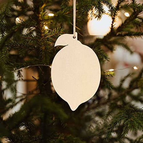 20pcs Lemon Shaped Wood Cutouts DIY Craft Cute Lemon Unfinished Wood Gift Tags Ornaments for Wedding Birthday Lemon Theme Party Decoration JANOU