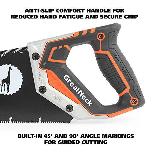 GreatNeck 74003 15 Inch Aggressive Tooth Handsaw, Aluminum Frame, Wood Saw, Branch Cutter, PVC Cutter, Tree Saw, Handsaw for Wood, Hand Saw for Trees Great Neck
