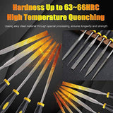 Glarks 18Pcs Assorted Wood Rasp Set Include 12Pcs Mini Hand Metal Files, A Brush and Storage Box with 4Pcs Sandpaper for Fixing Jewelers Diamond Wood Glarks