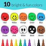 Funcils 10 Extra Fine Tip Chalk Markers for Chalkboard Signs, Blackboard, Window, Labels, Bistro, Glass, Car (10 Pack, 1mm) - Wet Wipe Erasable Ink Funcils