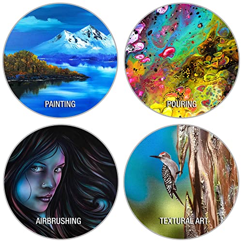 U.S. Art Supply 30 inch Diameter Round Gallery Depth 1-1/2" Profile Stretched Canvas 2-Pack - Acrylic Gesso Triple Primed 12-Ounce 100% Cotton U.S. Art Supply